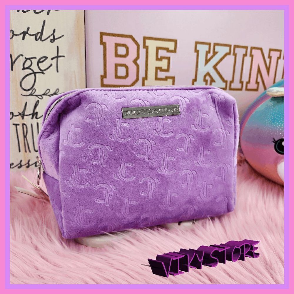 NWT Velvet Elegance: Juicy Couture Lavender Cosmetic Bag NWT